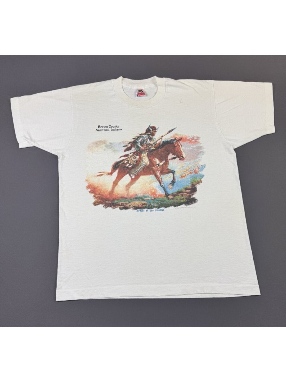 Rare Vintage 90s Brown County Nashville Indiana Spirit Of The Plains Native Tee